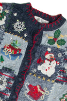 Vintage Blue Ugly Christmas Cardigan 60910