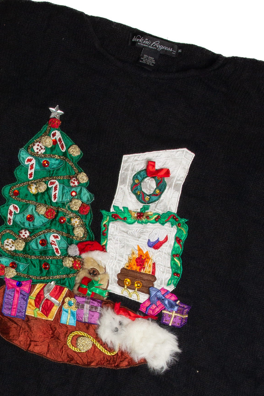 Vintage Black Ugly Christmas Sweater 62793