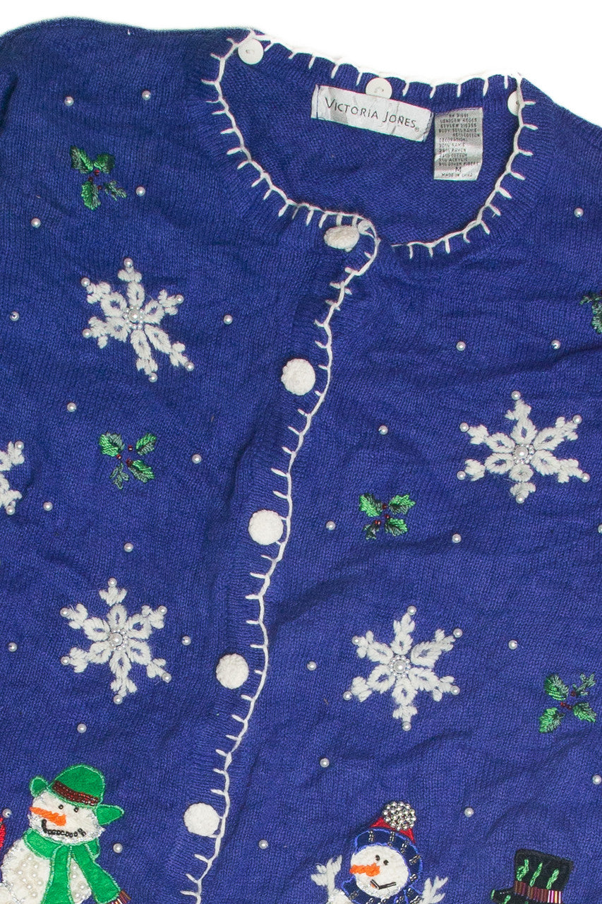 Vintage Blue Ugly Christmas Cardigan 59935
