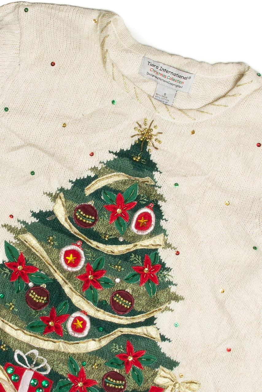 Vintage White Ugly Christmas Sweater 62394