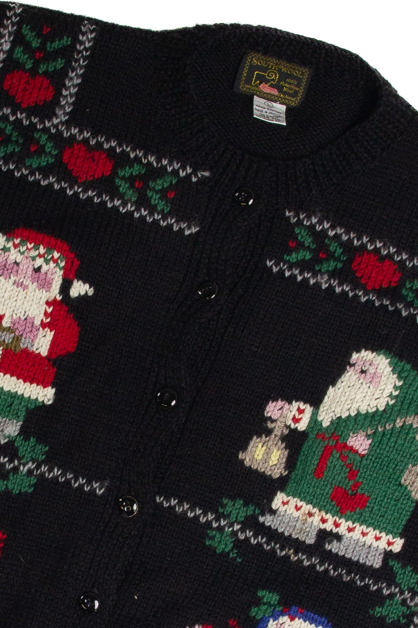 Vintage Black Ugly Christmas Cardigan  Ugly Christmas Sweater