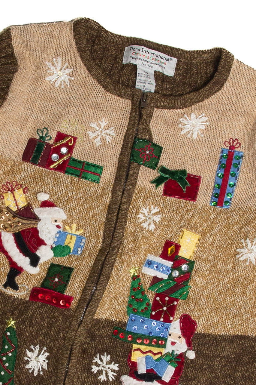 Vintage Brown Ugly Christmas Cardigan 62792