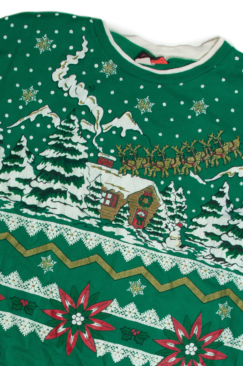 Vintage Green Christmas Sweatshirt 62484