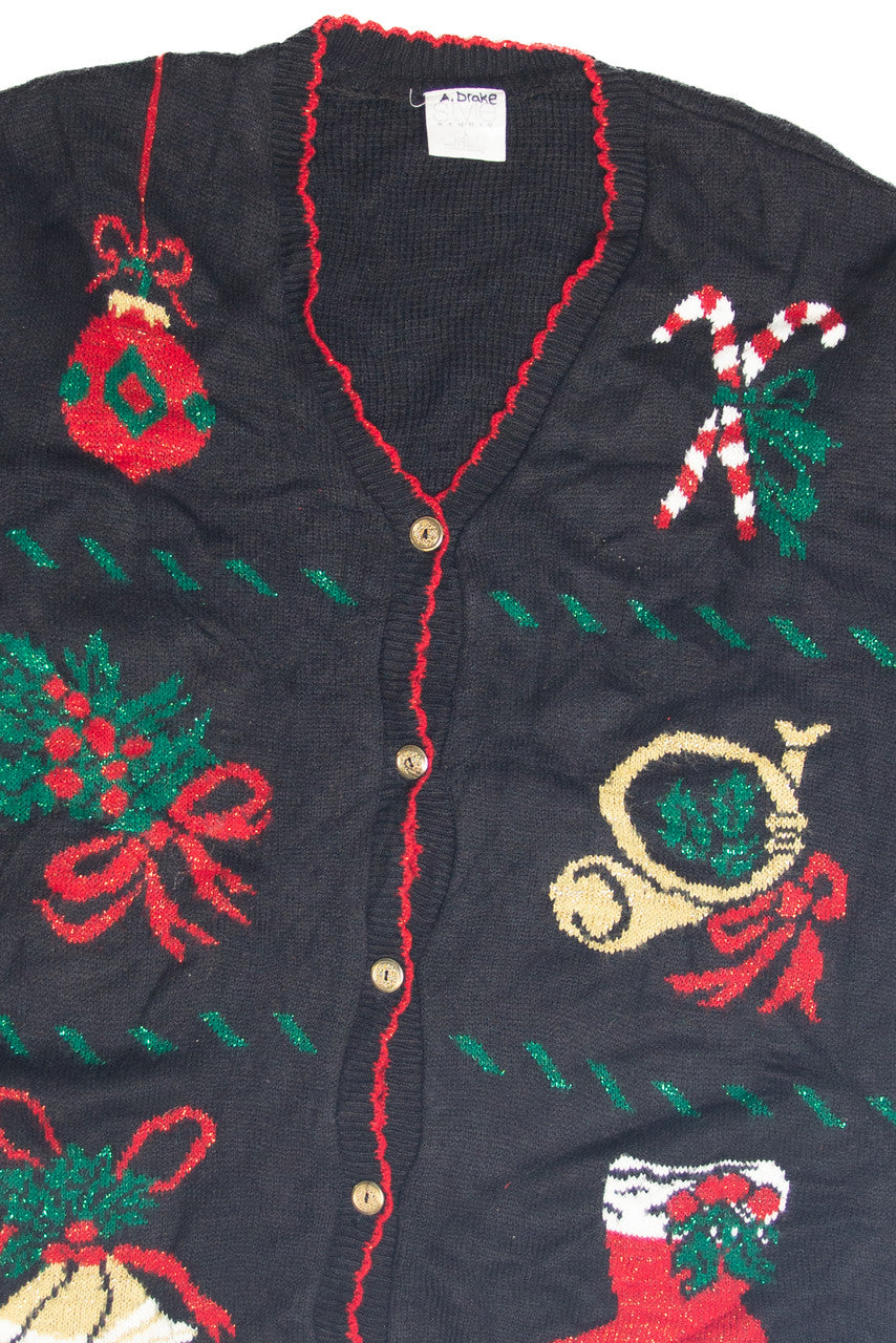 Vintage Black Ugly Christmas Cardigan 63296