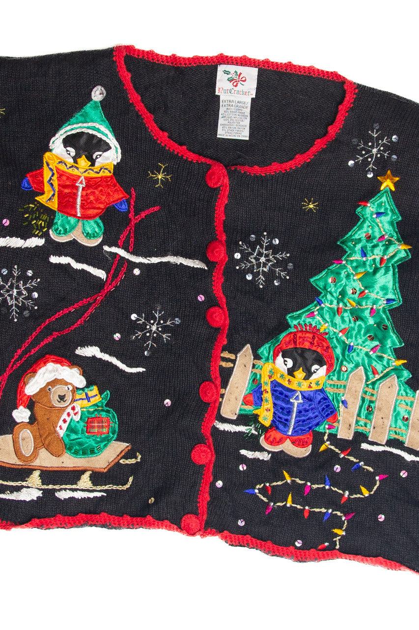 Vintage Black Ugly Christmas Cardigan 63227