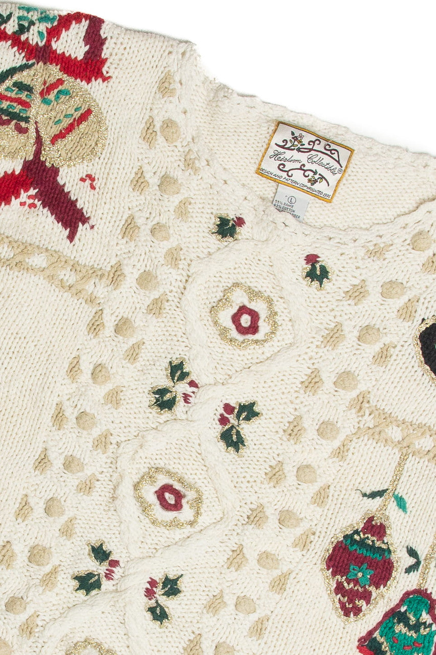 Vintage White Ugly Christmas Sweater 62354