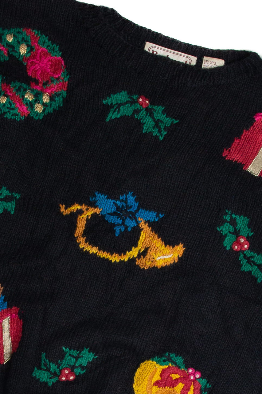 Vintage Black Ugly Christmas Sweater 62866