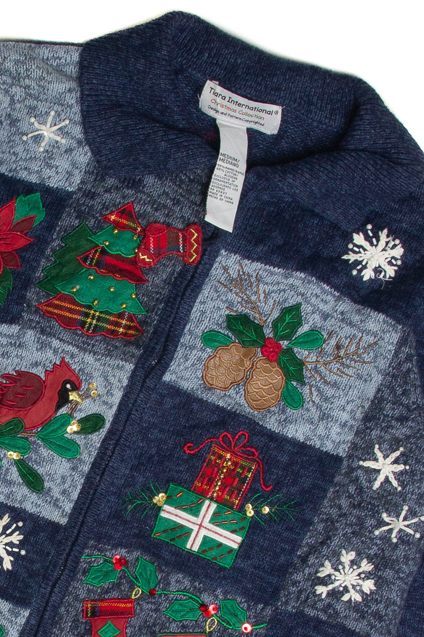 Vintage Blue Ugly Christmas Cardigan 59995
