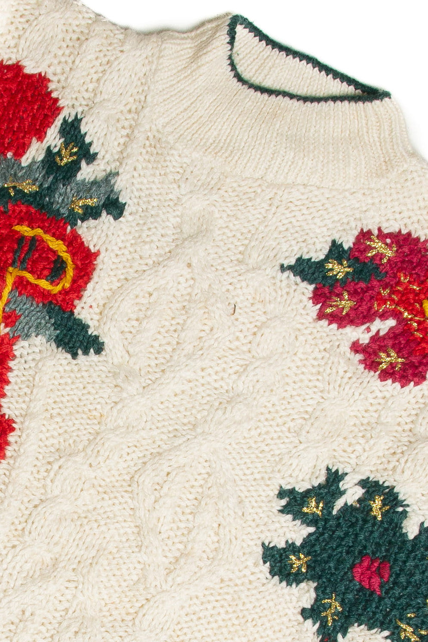Vintage White Ugly Christmas Sweater 60956