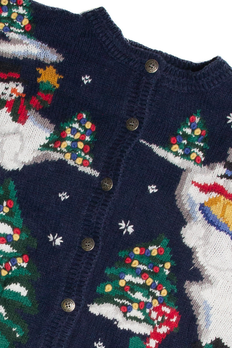 Vintage Blue Ugly Christmas Cardigan 60952