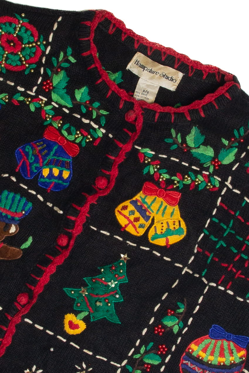 Vintage Black Ugly Christmas Cardigan 62333