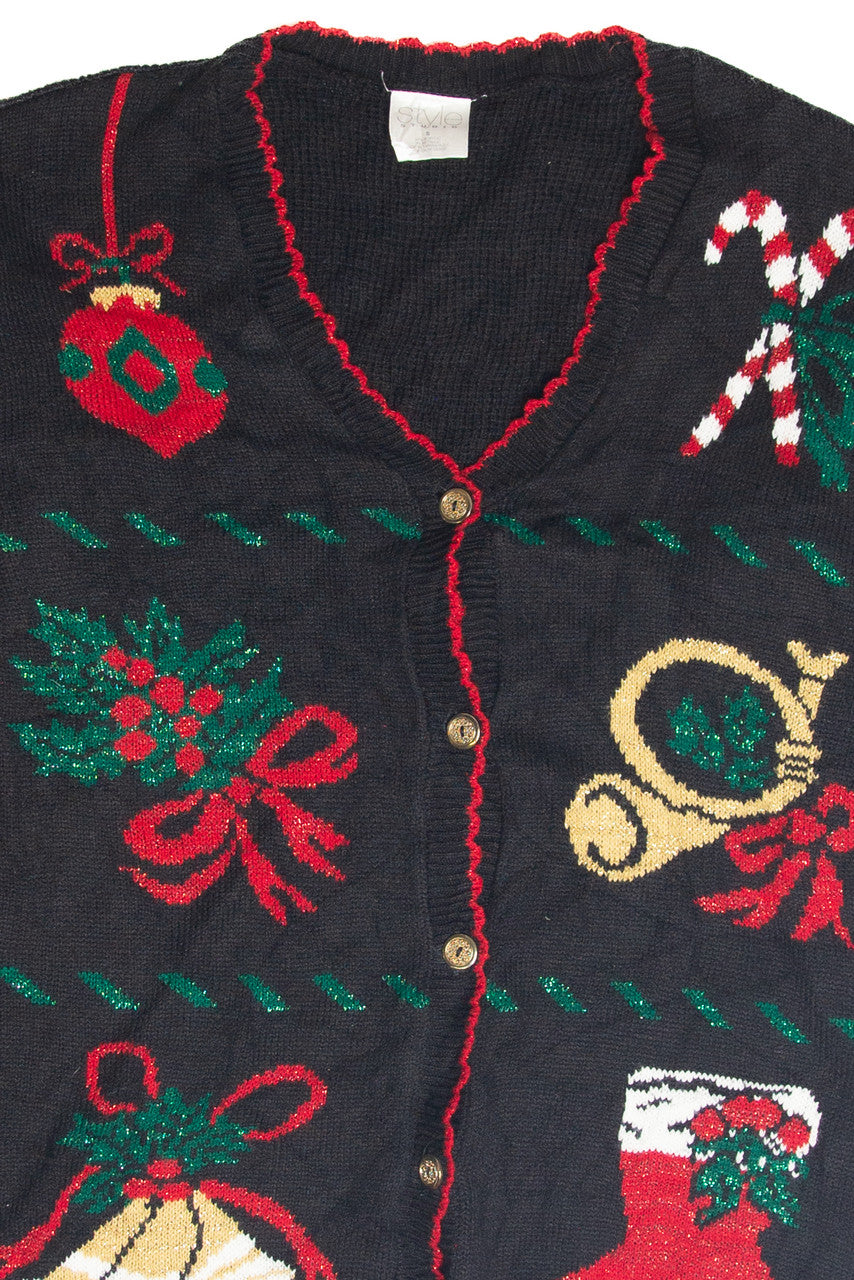 Vintage Black Ugly Christmas Cardigan 63378