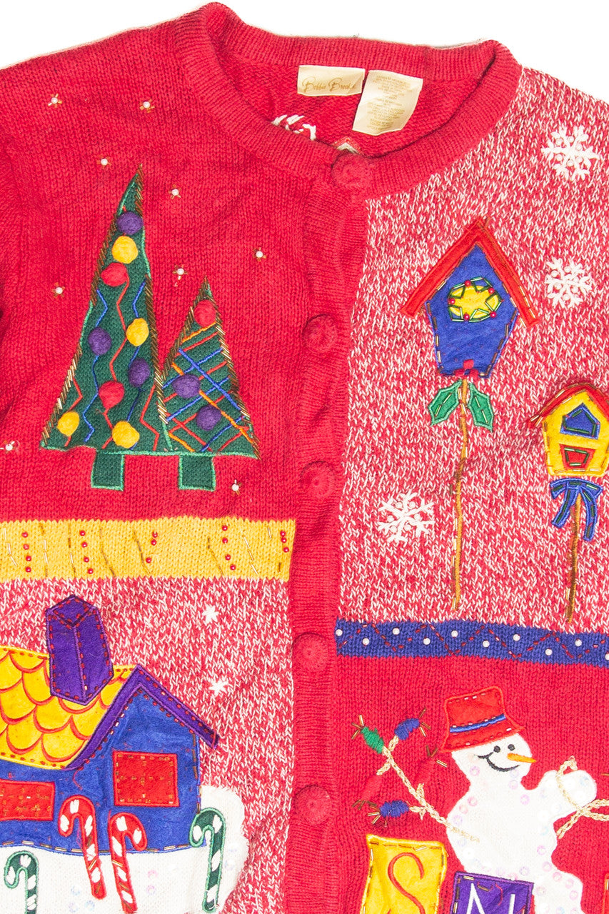 Vintage Red Ugly Christmas Cardigan 63173