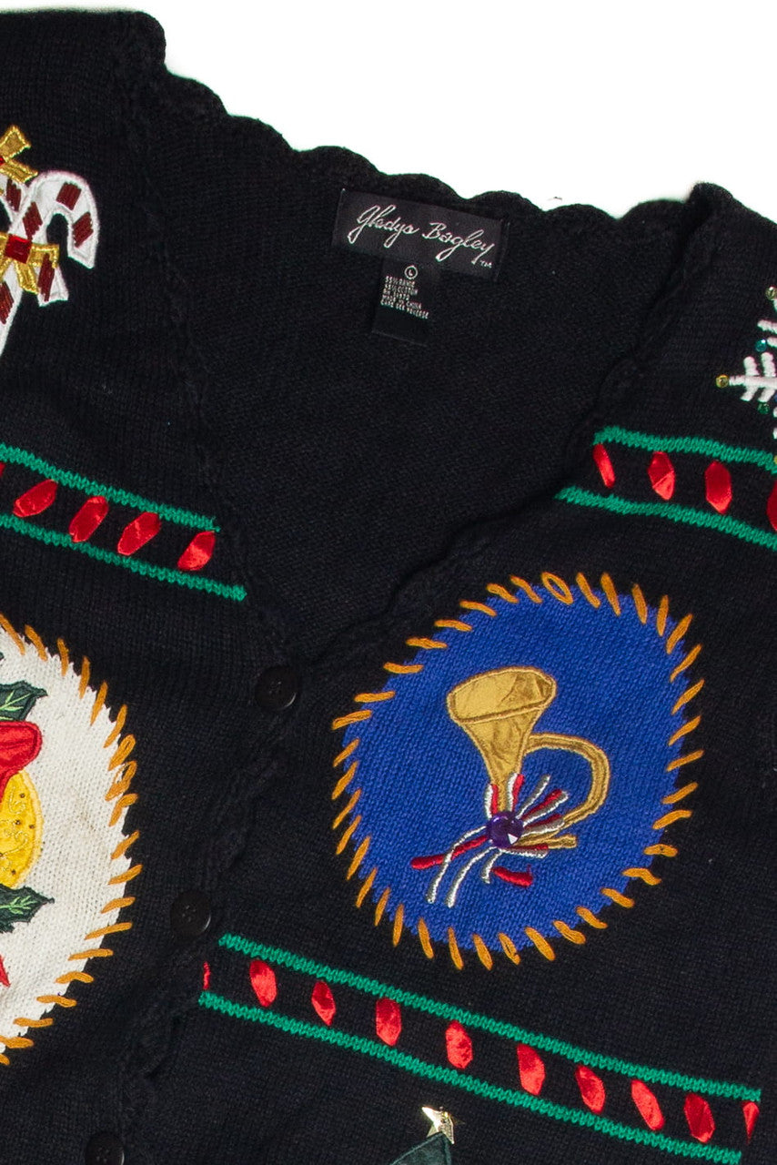 Vintage Black Ugly Christmas Cardigan 59869