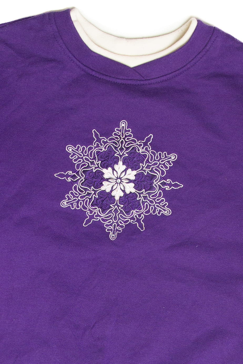 Snowflake Purple Holiday Sweatshirt