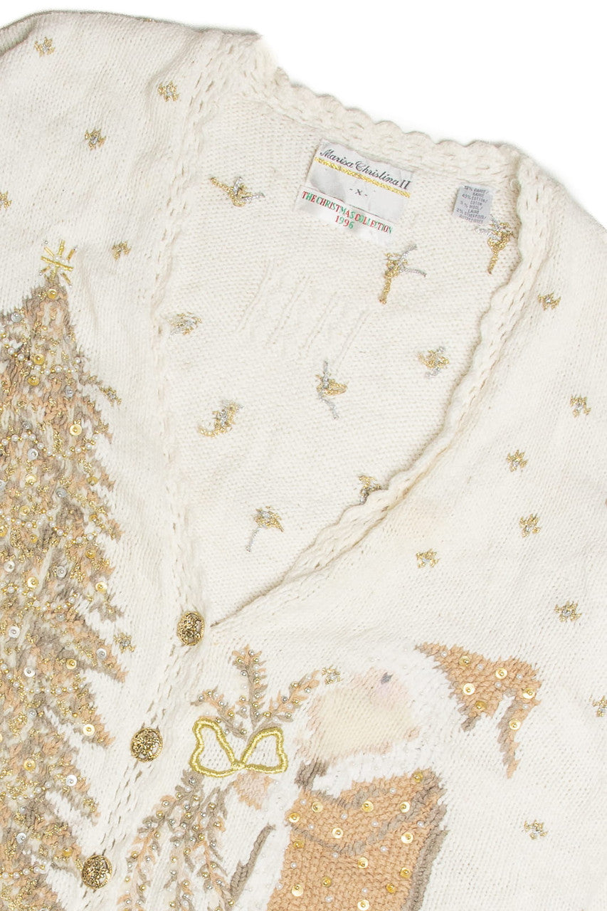 Vintage White Ugly Christmas Cardigan 62364