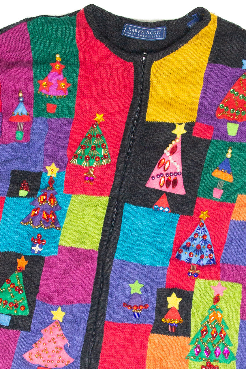 Vintage Multi Color Ugly Christmas Cardigan 63089