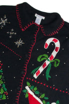 Vintage Black Ugly Christmas Cardigan 60952