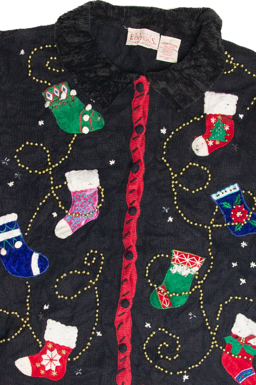 Vintage Black Ugly Christmas Cardigan 63118