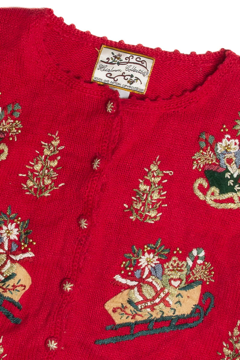 Vintage Red Ugly Christmas Cardigan 59628