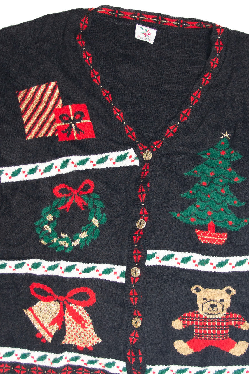 Vintage Black Ugly Christmas Cardigan 63194