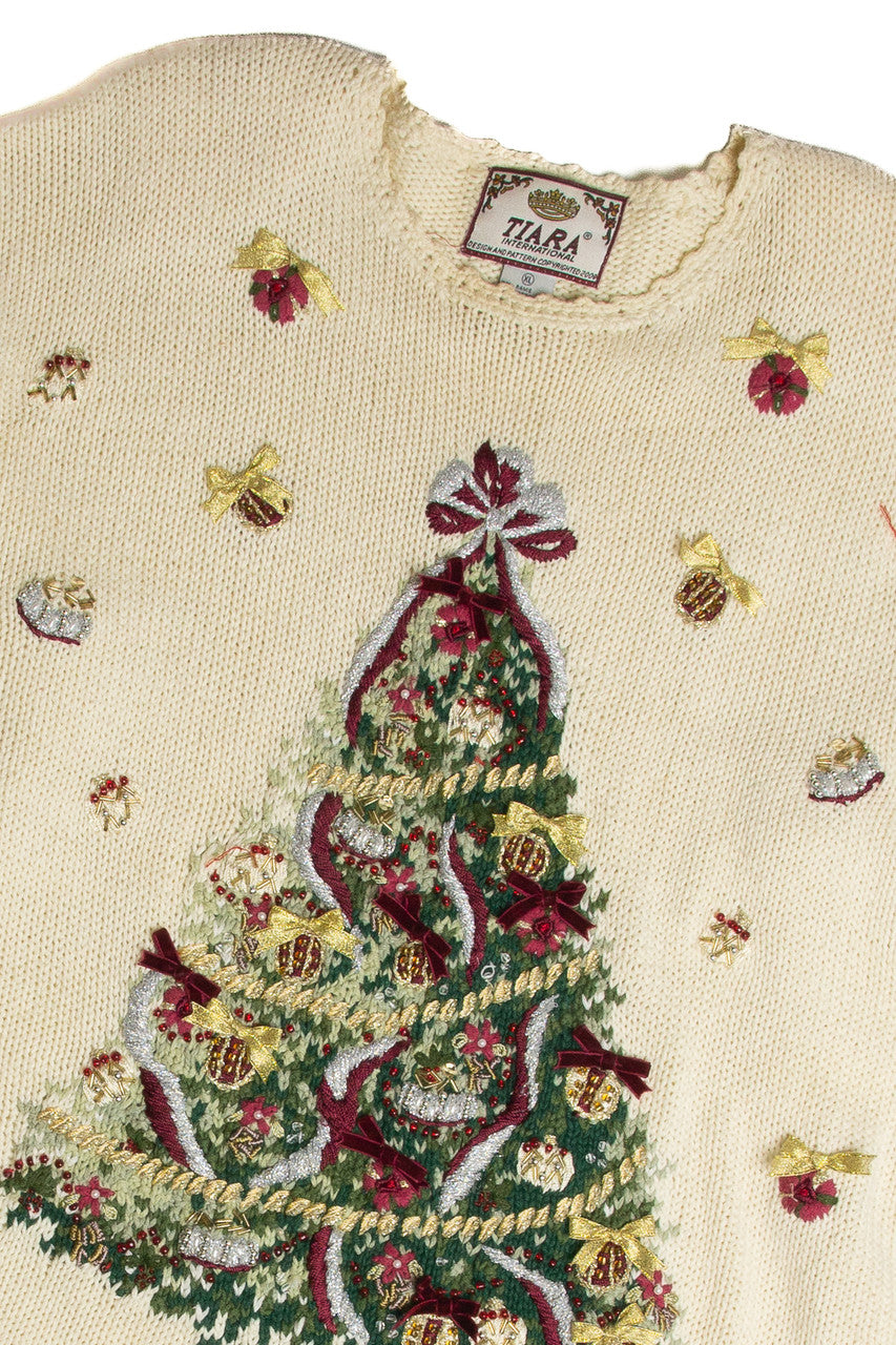 Vintage White Ugly Christmas Sweater 62739
