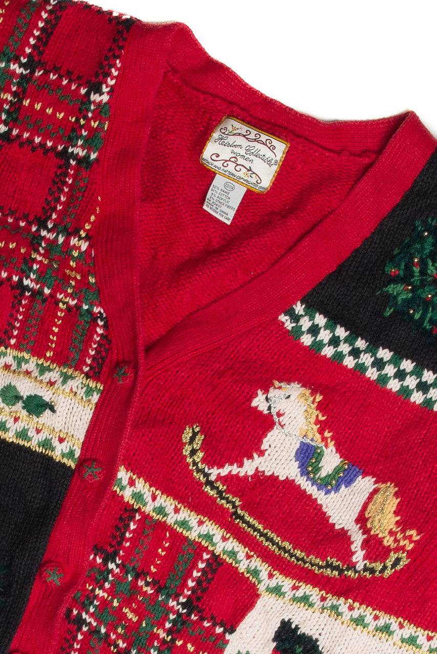 Vintage Red Ugly Christmas Cardigan 59976