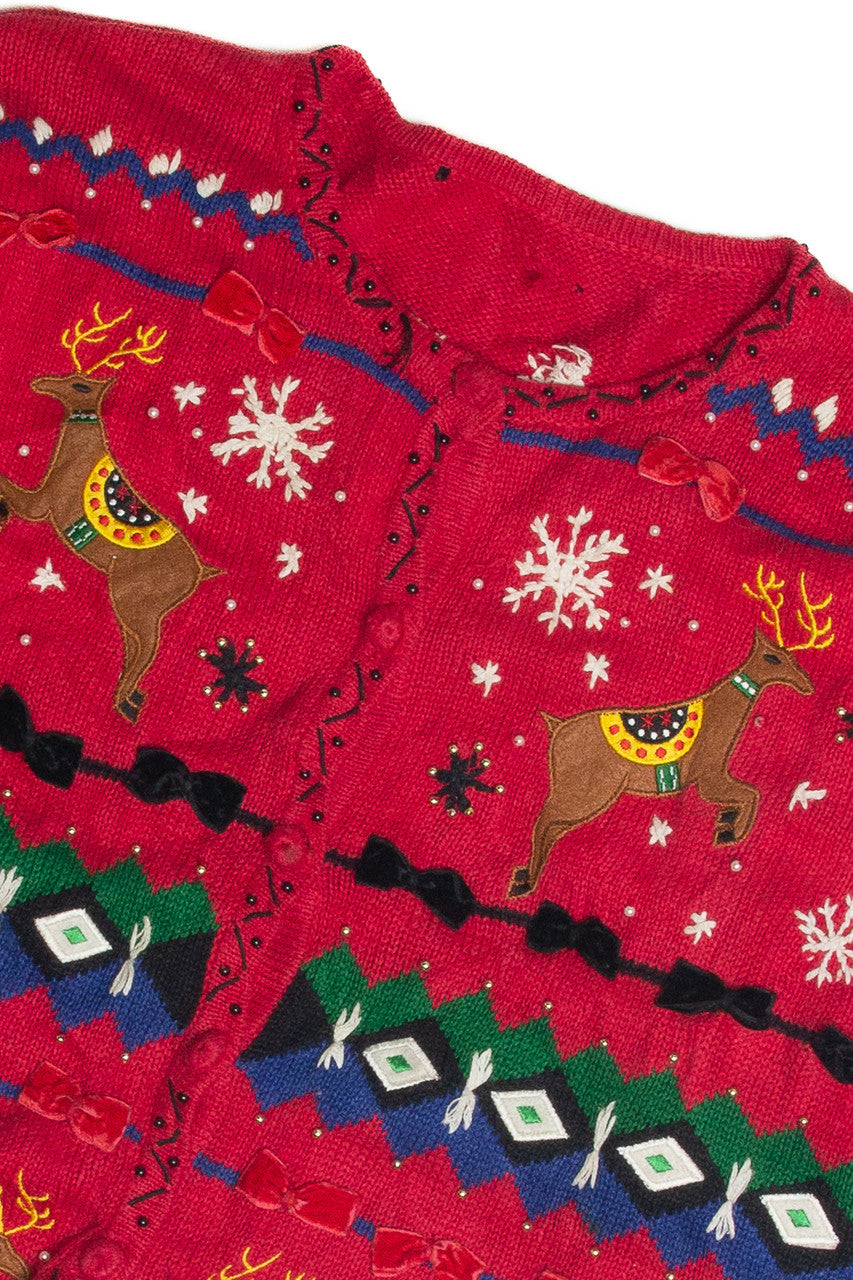 Vintage Red Ugly Christmas Cardigan 60909