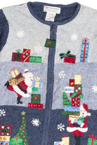 Vintage Blue Ugly Christmas Cardigan 63421