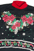 Vintage Black Floral Holiday Sweatshirt