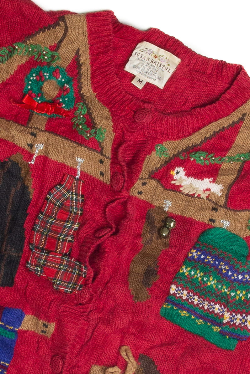 Vintage Red Ugly Christmas Cardigan 62435