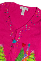 Vintage Pink Ugly Christmas Cardigan 62772