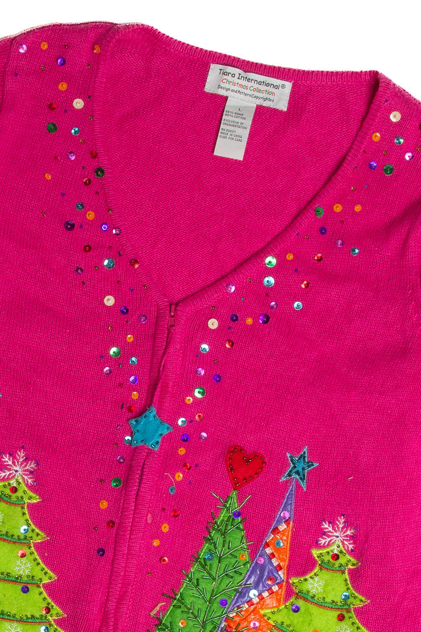 Vintage Pink Ugly Christmas Cardigan 62772
