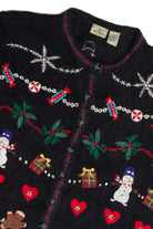 Vintage Black Ugly Christmas Cardigan  Ugly Christmas Sweater