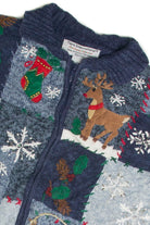 Vintage Blue Ugly Christmas Cardigan 60841