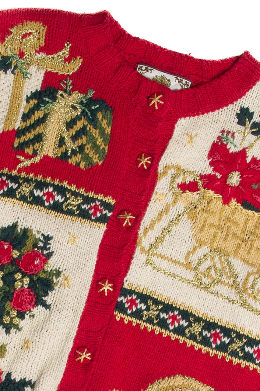 Vintage Red Ugly Christmas Cardigan 62810