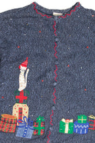 Vintage Blue Ugly Christmas Cardigan 63276
