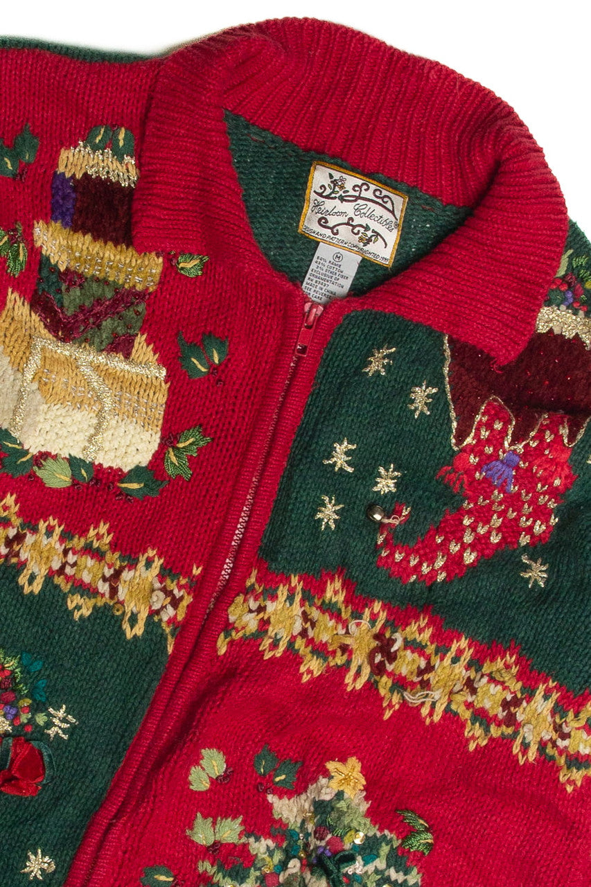 Vintage Red Ugly Christmas Cardigan 60964