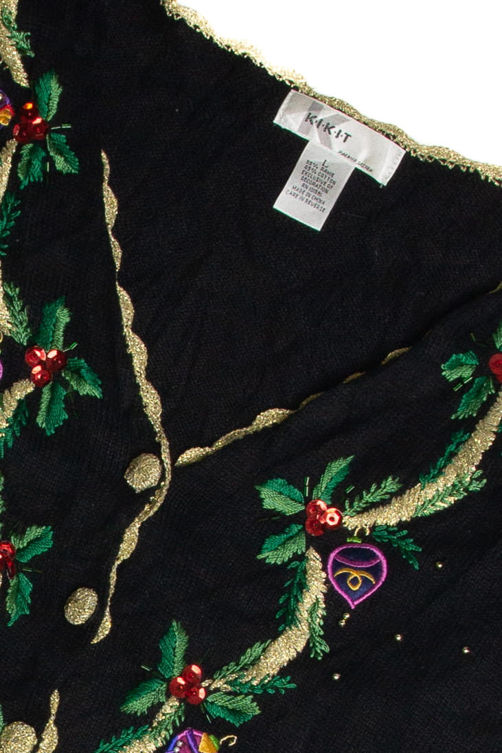 Vintage Black Ugly Christmas Cardigan 59678