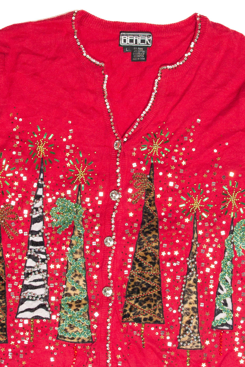 Vintage Red Ugly Christmas Cardigan 63382