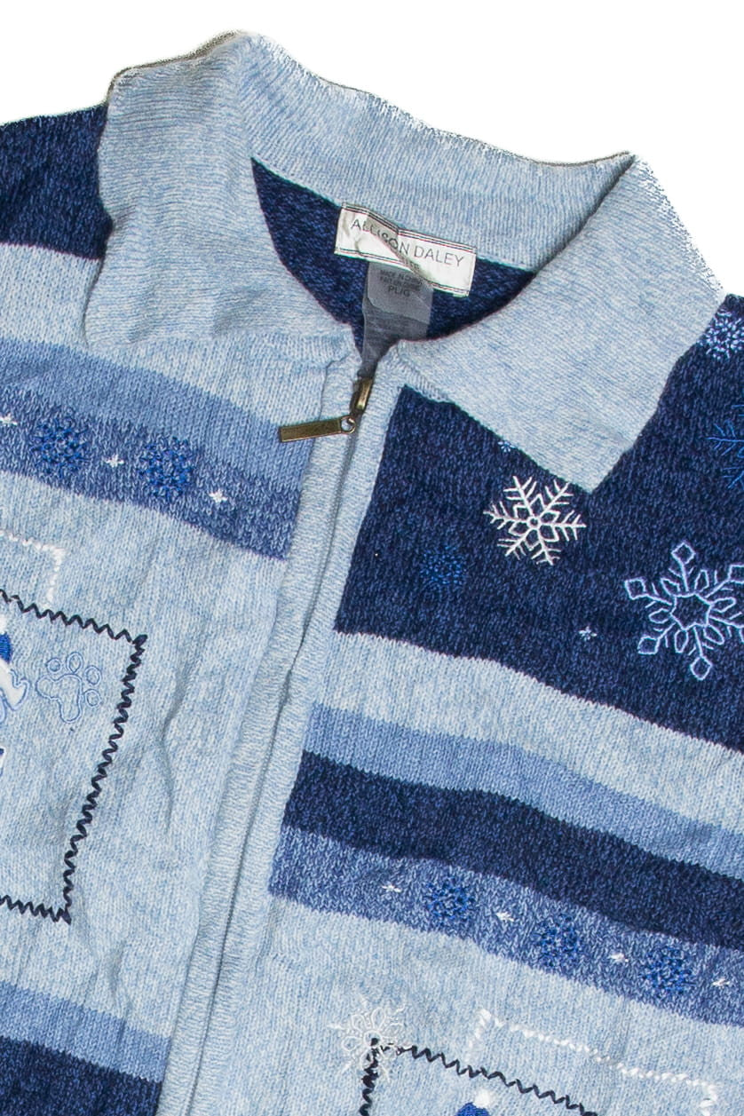 Vintage Blue Ugly Christmas Cardigan 62630
