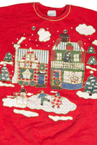 Vintage Red Landscape Holiday Sweatshirt