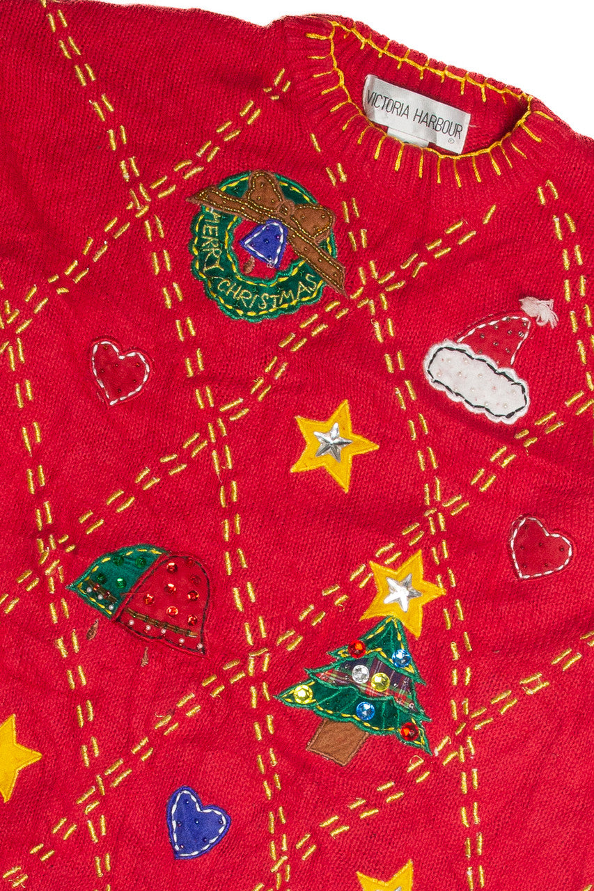 Vintage Red Ugly Christmas Sweater 60893