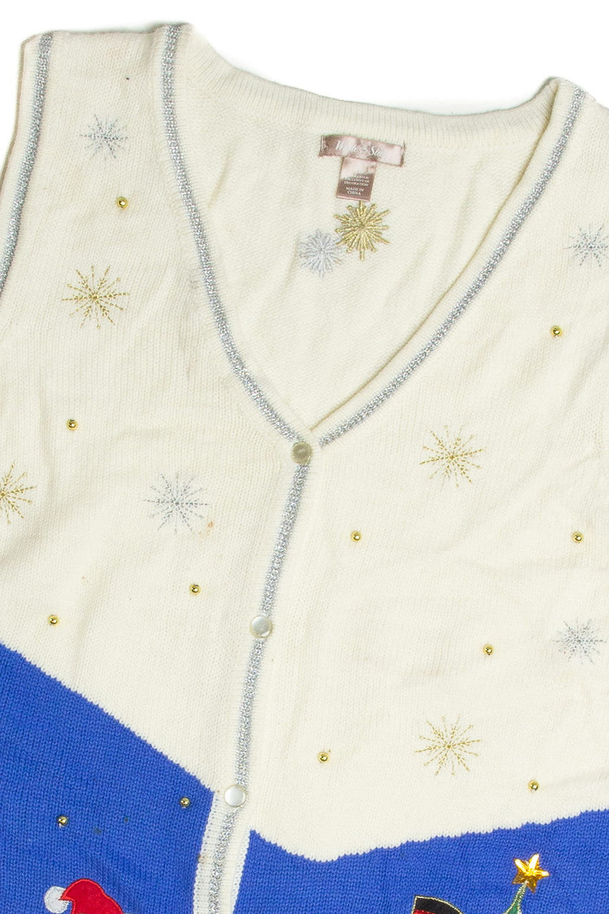 Vintage White Ugly Christmas Vest 62513