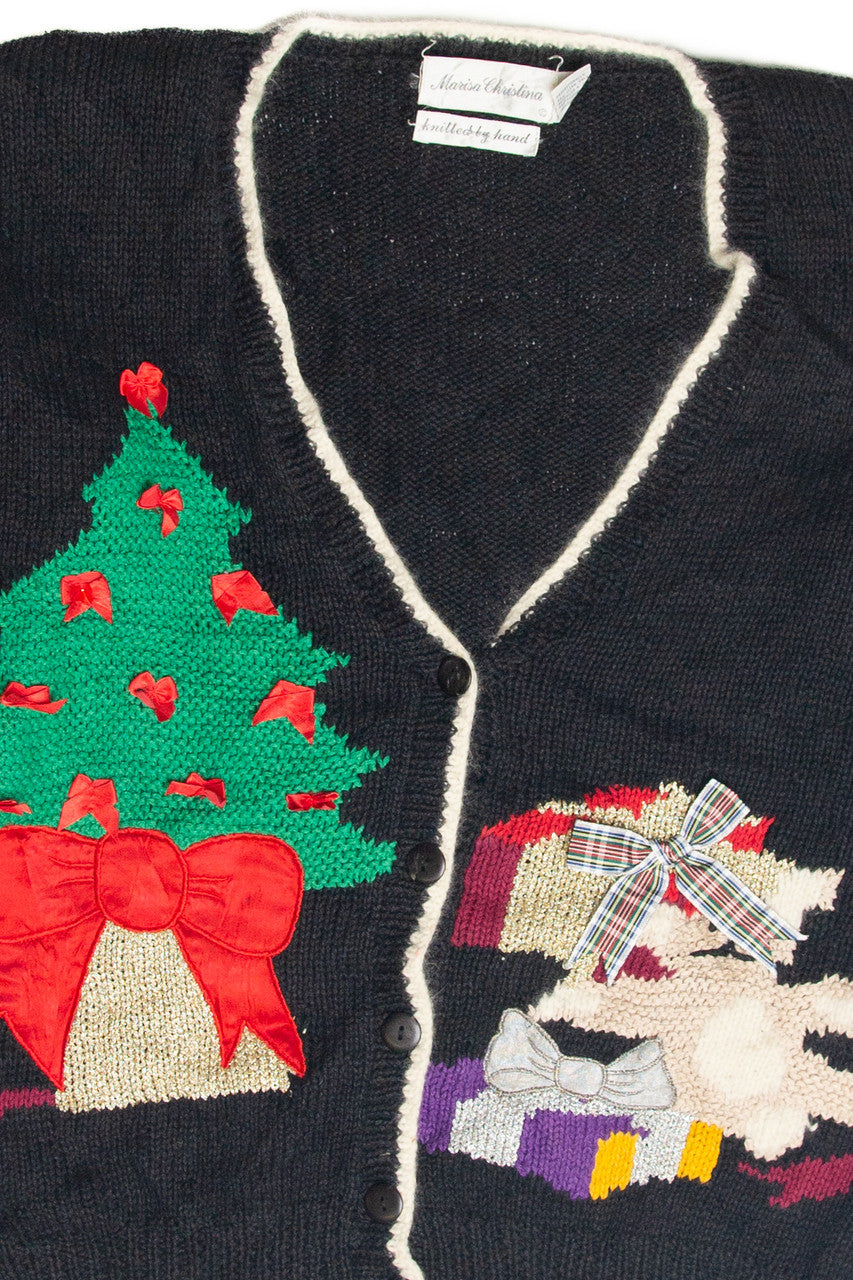 Vintage Black Ugly Christmas Cardigan 63324