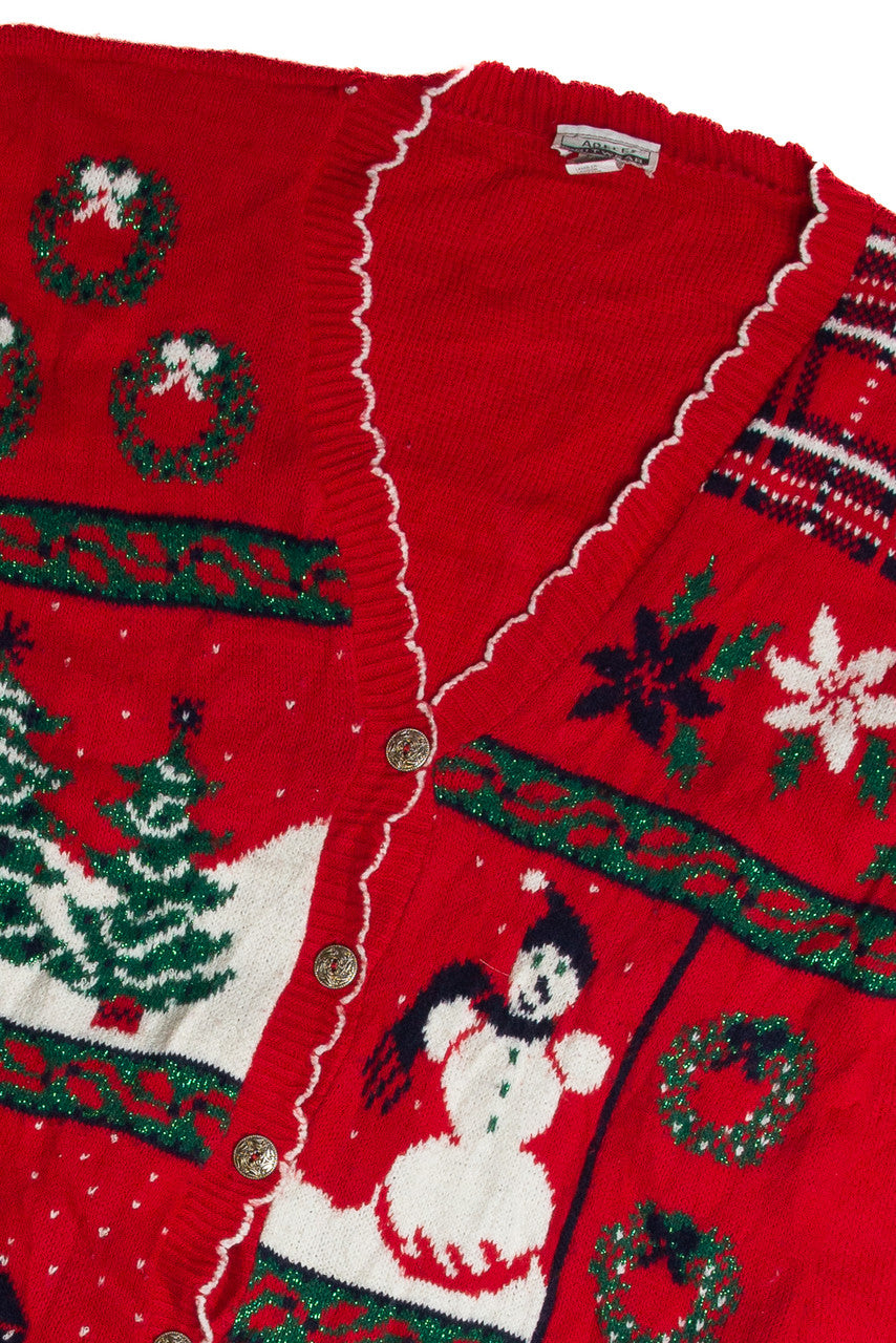 Vintage Red Ugly Christmas Cardigan 62823