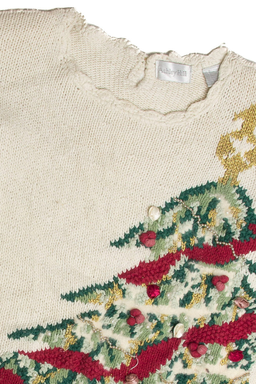Vintage White Ugly Christmas Sweater 62774