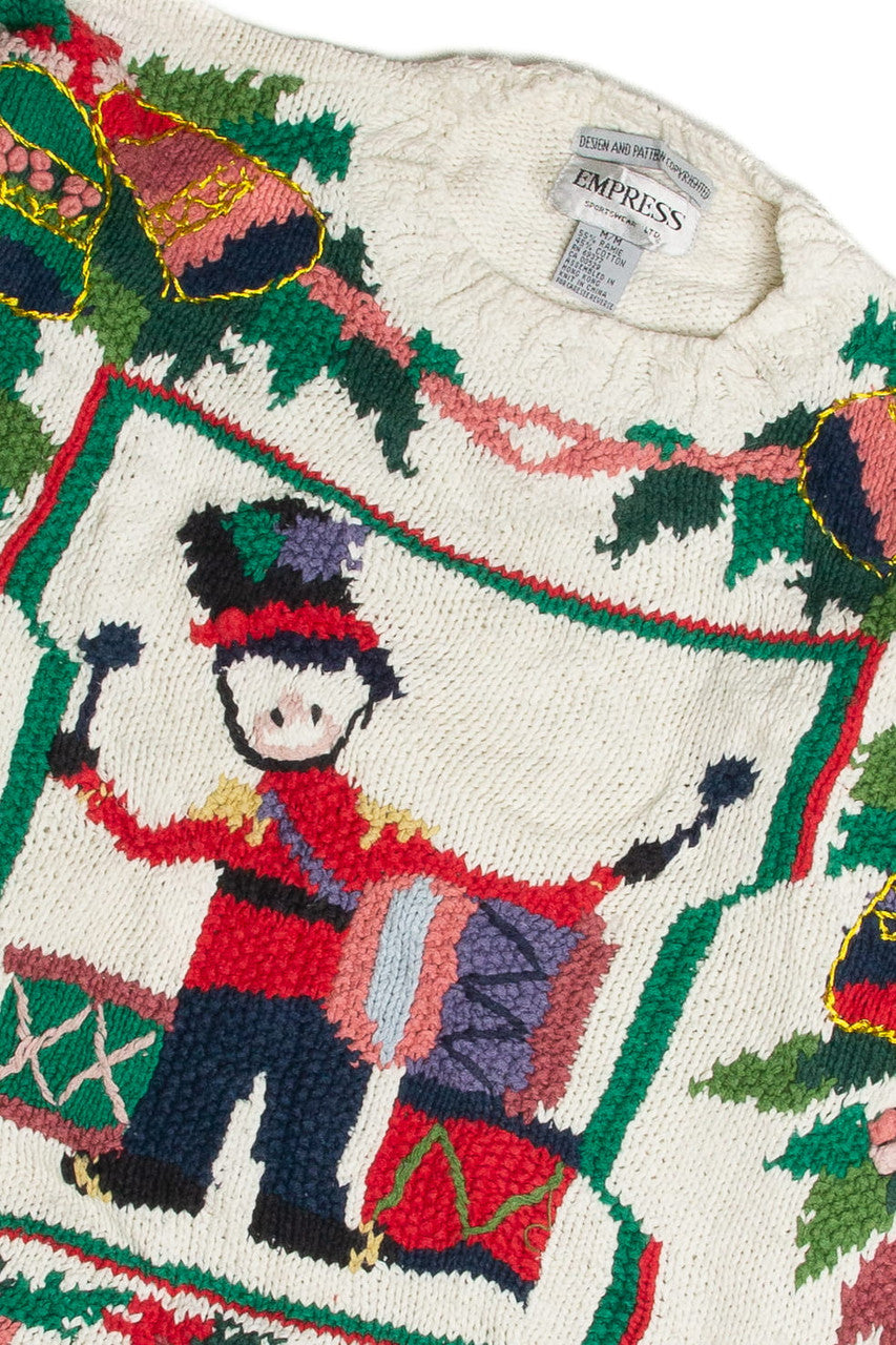 Vintage White Ugly Christmas Sweater 60877