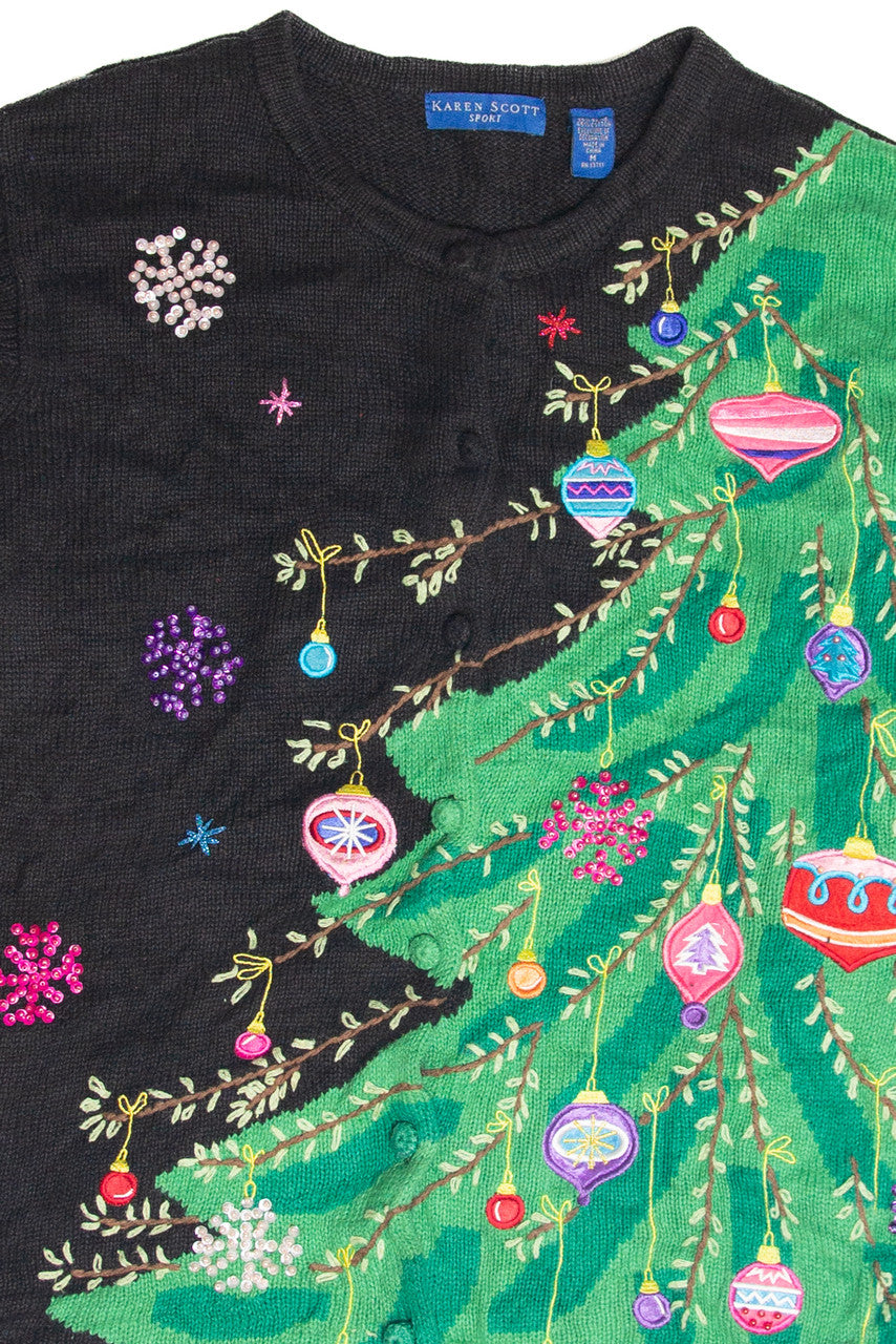Vintage Black Ugly Christmas Cardigan 63238