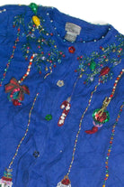 Vintage Blue Ugly Christmas Cardigan 59828